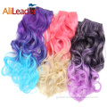 Curly Clip In Hair Extensions Synthetic Hair Extension Body Wave 5 Clips-in Hairpieces Factory